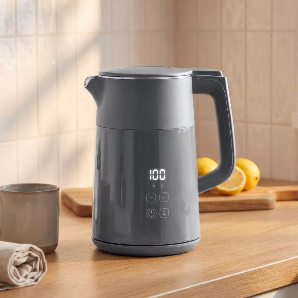Rolipo 1.7 l Fast Boil Electric Kettle with LED Touch Display and Keep Warm Function, Grey – 2