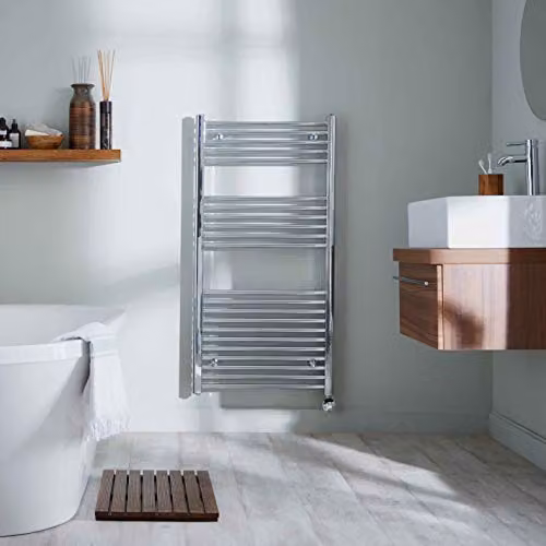 TowelRads Richmond Thermostatic Chrome Towel Rail, Electric Only, W: 45 cm, H: 118.6 cm – 2
