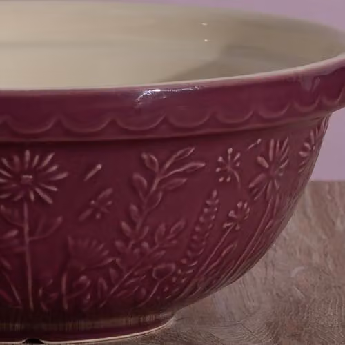 Rayware Mason Cash in The Meadow Daisy Earthenware Mixing Bowl, 2.7 Litre, Purple and Multicolour – 3