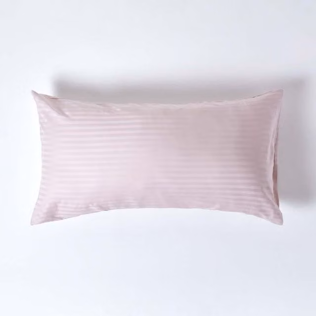 Homescapes Pink Combed Cotton Percale Pillowcase