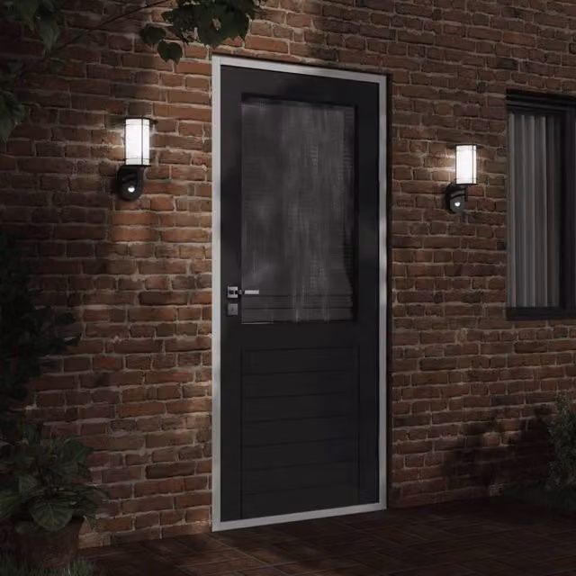 Berkfield Home Black Stainless Steel Outdoor Wall Light with Motion Sensor and Timer – 1