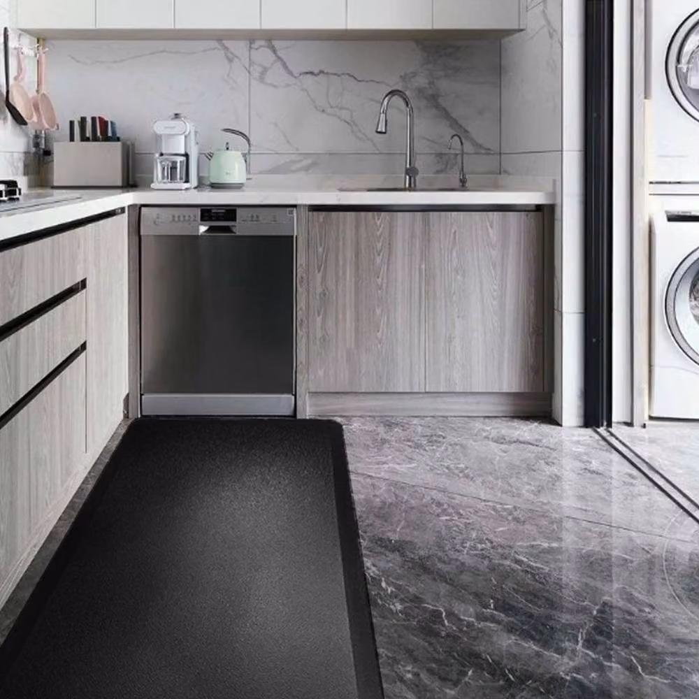 NESTLUNE Waterproof Anti Fatigue Mat, Non Slip PVC Standing Rug, Black, W: 100 cm, L: 1000 cm – 4