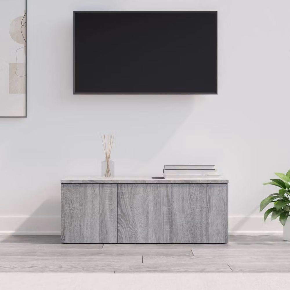 Berkfield Home Modern Grey Sonoma TV Cabinet in Matt MDF, W/D/H: 80 x 34 x 30 cm – 2