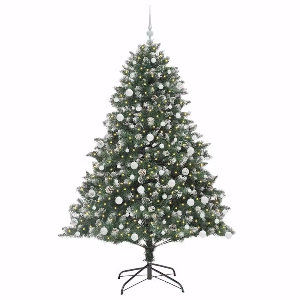 Berkfield Home Artificial Christmas Tree in Green, W/D/H: 126 x 126 x 180 cm – 3