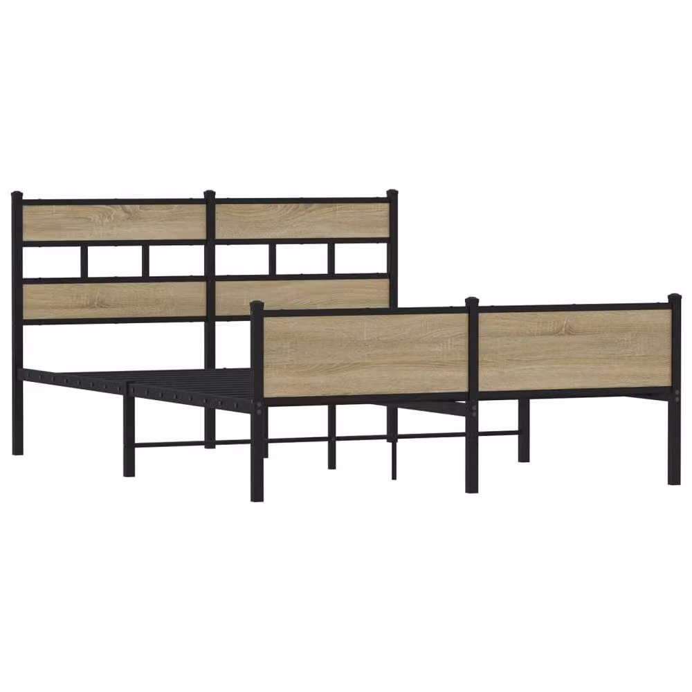 Berkfield Home Bed Frame in Sonoma Oak Brown, W/D/H: 140 x 200 x 91.5 cm – 3