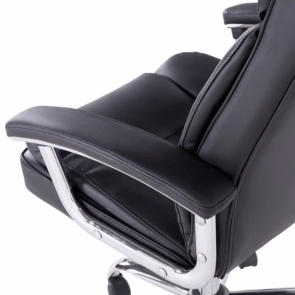 Wyld Haus Black Faux Leather Executive Office Chair with Swivel, Tilt and Armrests – 6