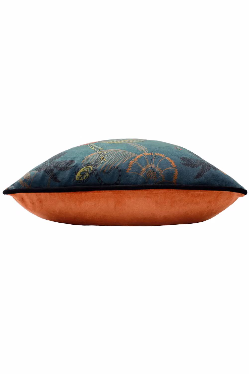 Paoletti Petrol Velvet Square Cushion with Tropical Cheetah Print, W/D/H: 45 x 45 x 45 cm – 2