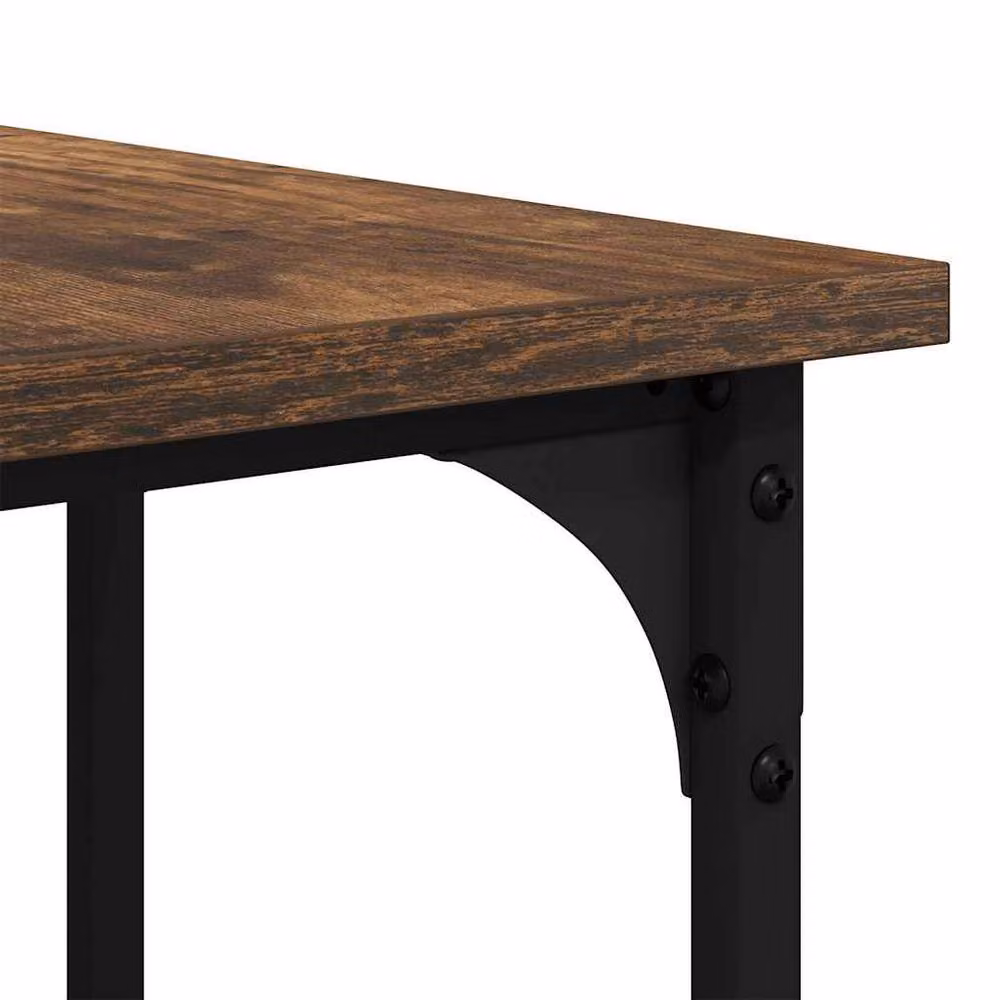 Berkfield Home Smoked Oak Corner Desk in Brown, W/D/H: 139 x 139 x 75 cm – 5