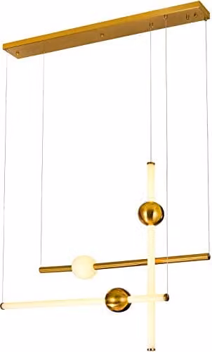 Netlighting Modern LED Suspended Bar Pendant Light in Copper and Gold with Warm White 3000K