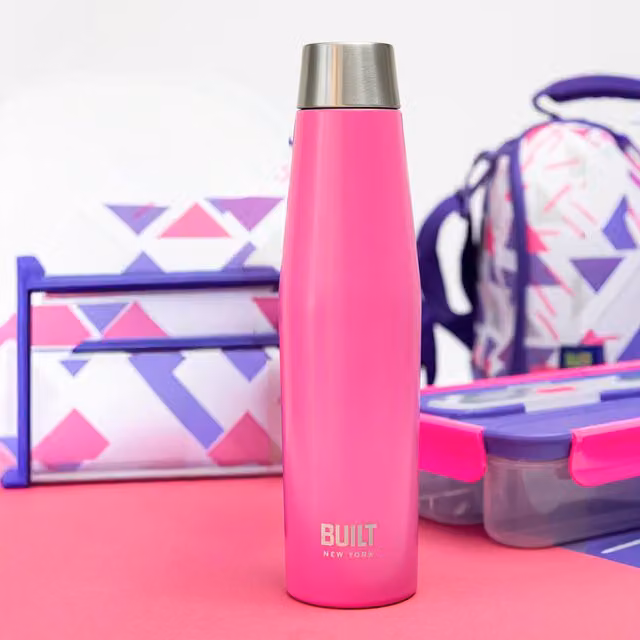 Built Perfect Seal Vacuum Insulated Stainless Steel Hydration Bottle, Pink, 540ml