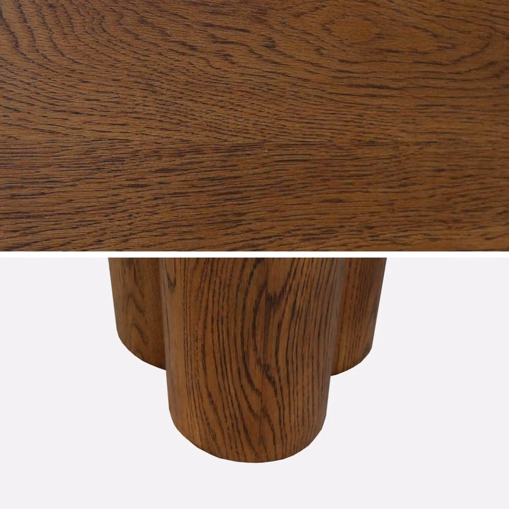 Sweekeek 8-Seater Oval Dining Table in Dark Brown, Rubberwood and Oak Veneer – 3