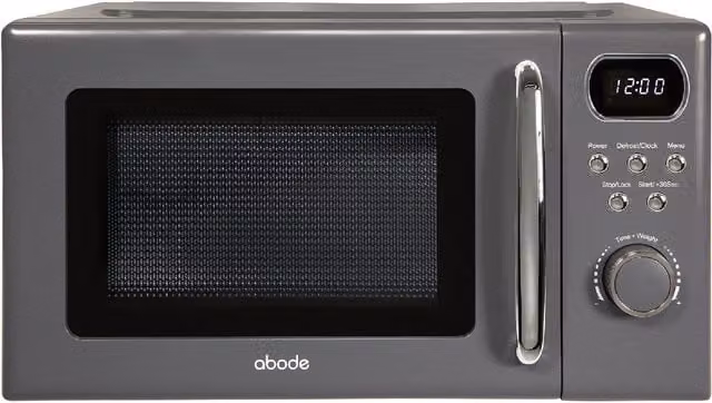 Abode AMD2004 Retro Solo Digital Microwave, 20 Litres, 800W, Grey – 1