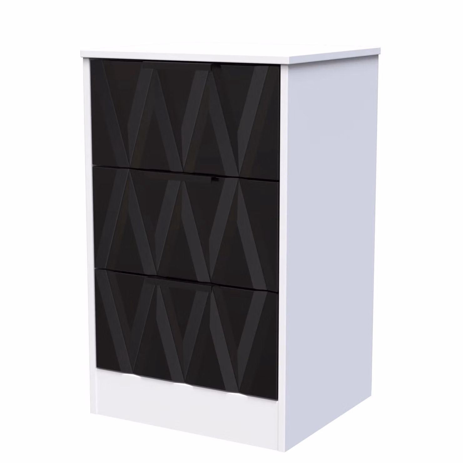 Ready Assembled 2 U Washington 3 Drawer Bedside Cabinet in Black – 2