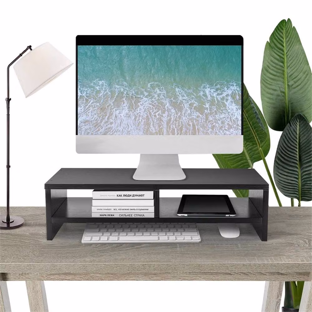VOGREX Black Matt MDF Monitor Stand and Laptop Display Riser Shelf – 3