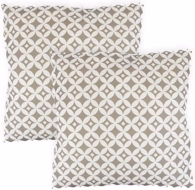 Gardenwize Pack of 2 Diamond Design Square Cushion Covers in Beige, W/H: 45 x 45 cm