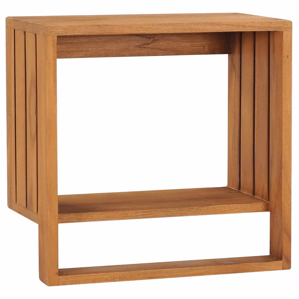 Berkfield Home Rustic Wall-mounted Teak Wood Towel Rack in Brown, W/D/H: 35 x 20 x 35 cm – 2