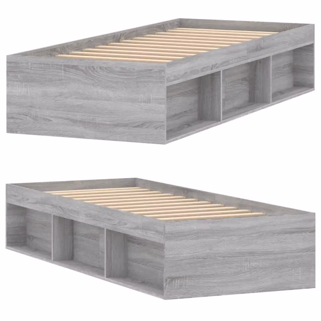 Berkfield Home Small Single Bed Frame in Grey Sonoma, W: 75 cm x L: 190 cm – 3