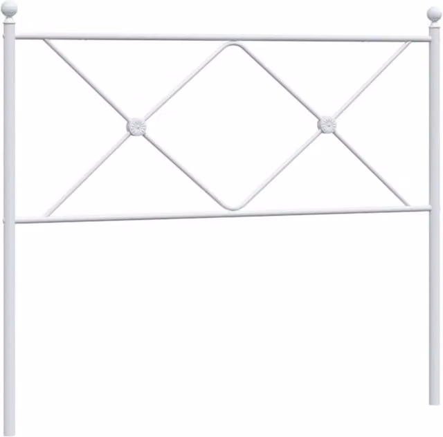 Berkfield Home Classic Metal Headboard in White, Width: 100 cm