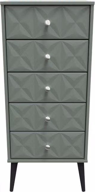 Ready Assembled 2 U Toledo 5 Drawer Tallboy in Pale Green – 1