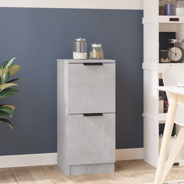 Berkfield Home Concrete Grey Sideboard in MDF, W/D/H: 30 x 30 x 70 cm