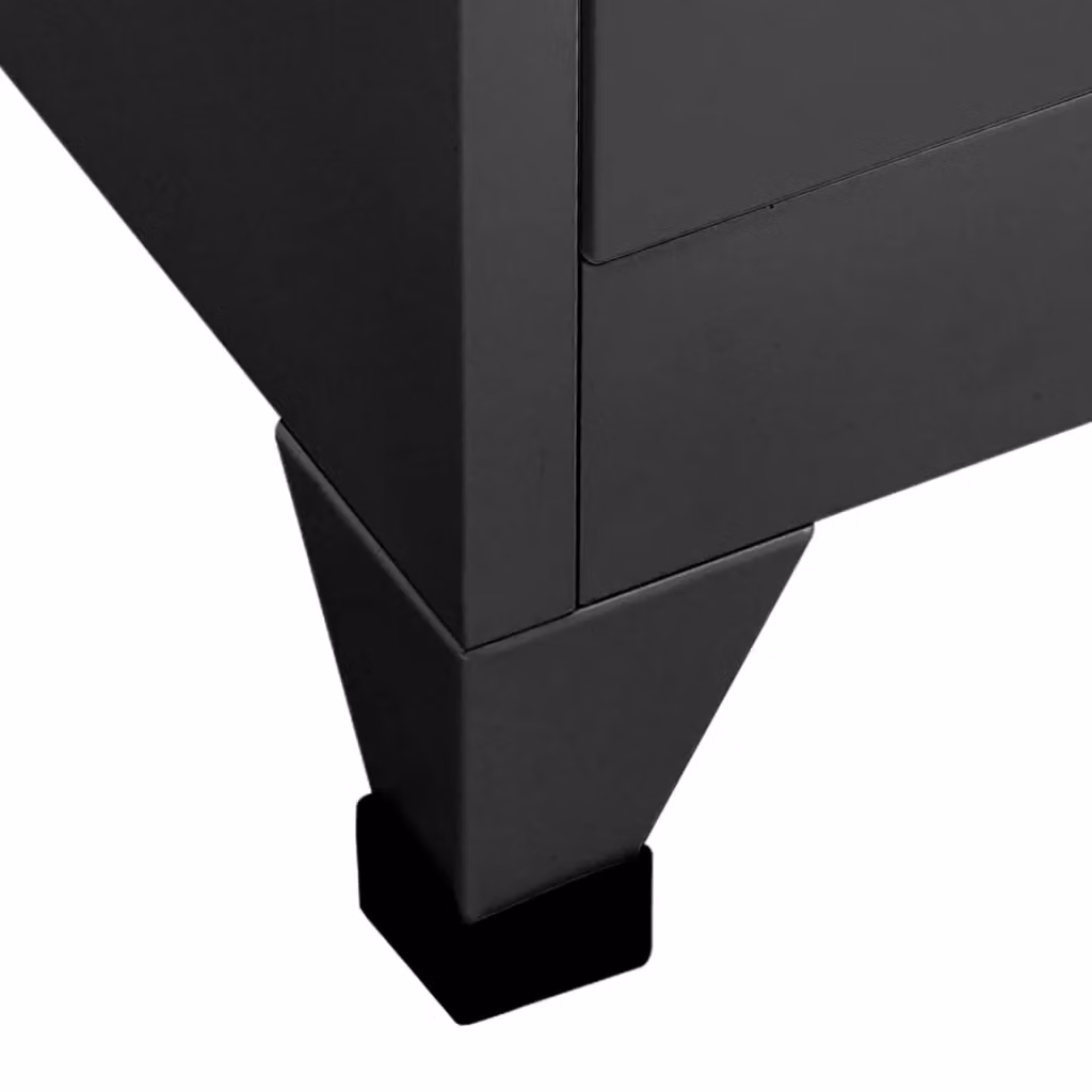 Berkfield Home Anthracite Metal Locker Cabinet in Black, W/D/H: 90 x 45 x 180 cm – 3