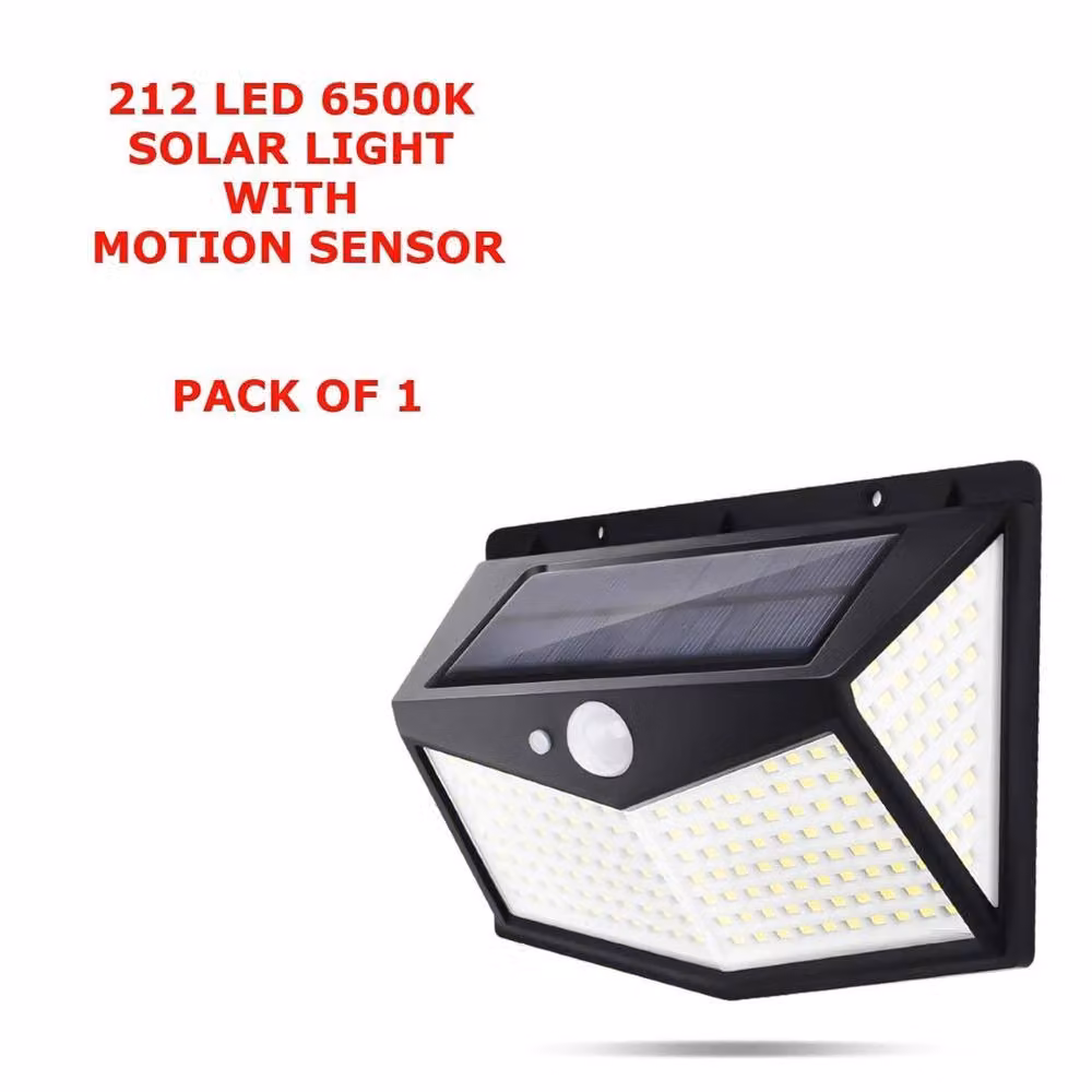 FLAVORA 212 LED Solar Wall Lights with PIR Motion Sensor in Black – 3