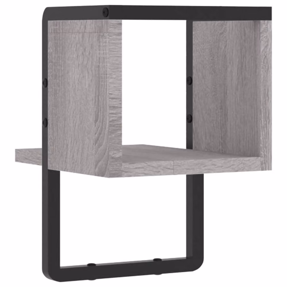 Berkfield Home Wall Mounted Shelf with Hanging Rod in Grey Sonoma, W/D/H: 20 x 25 x 30 cm – 4