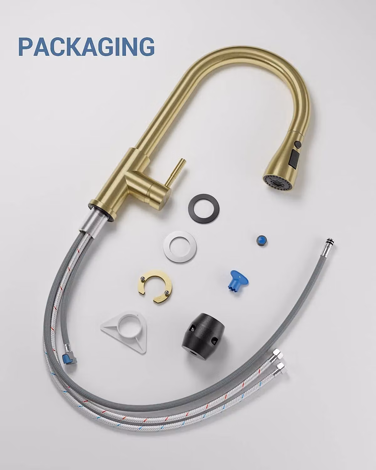 Appaso Gold Kitchen Sink Mixer Tap with Pull Out Spray Function – 5