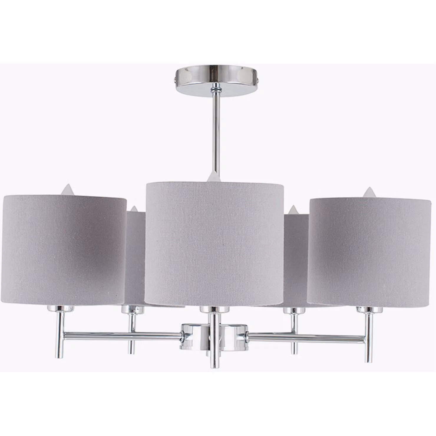 Pacific Lifestyle 5 Arm Metal and Linen Pendant Light in Grey and Silver – 2