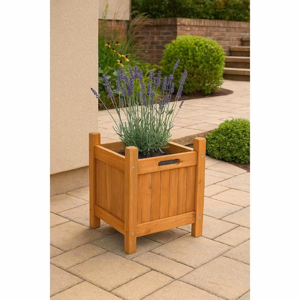 MANTRARAJ Wooden Garden Planter Tub in Brown – 4