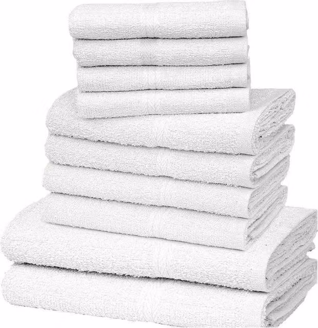 K Collection Egyptian Cotton Towel Set, 10 Pack, White