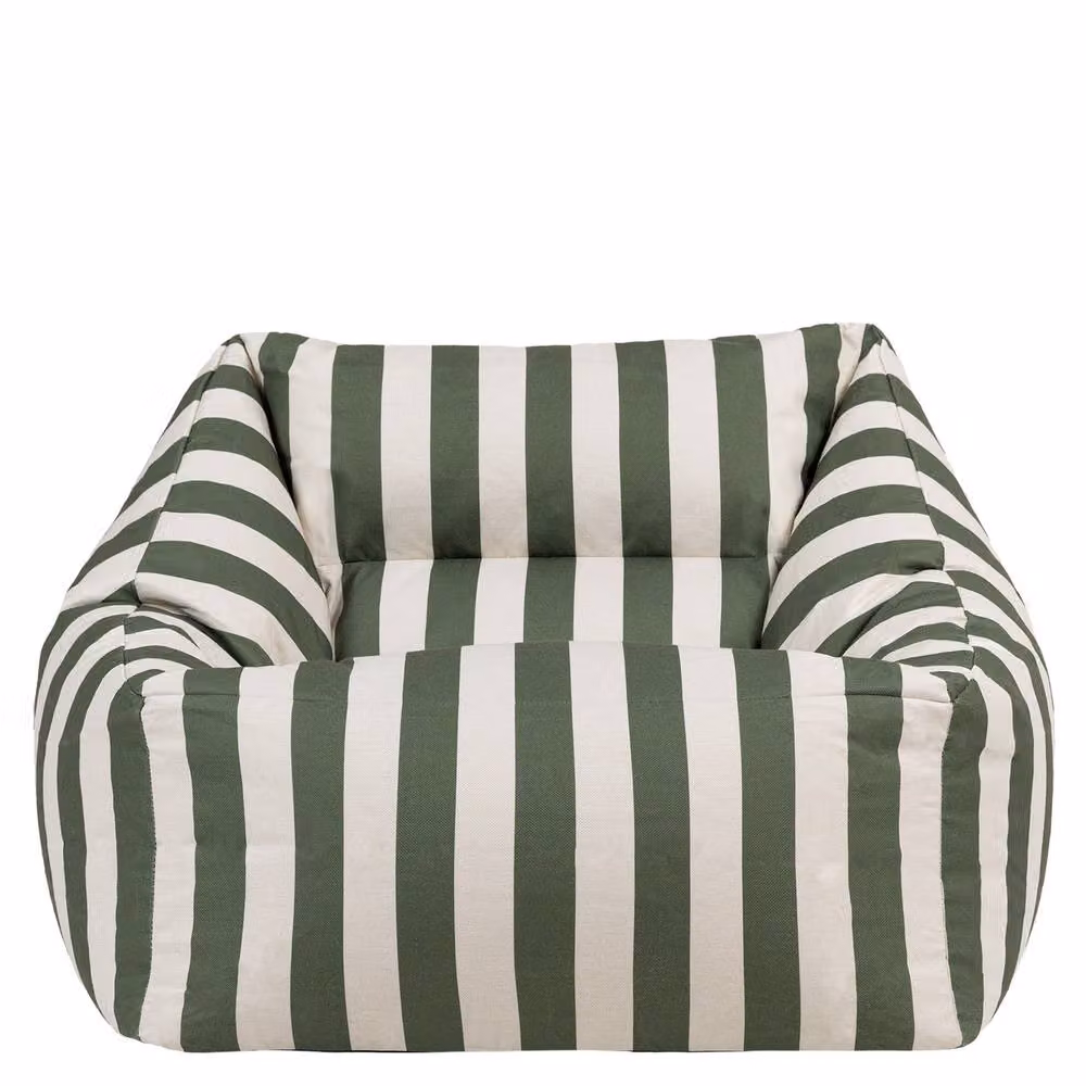 icon Natalia Stripe Soft Woven Kyoto Armchair Bean Bag in Olive Green – 4
