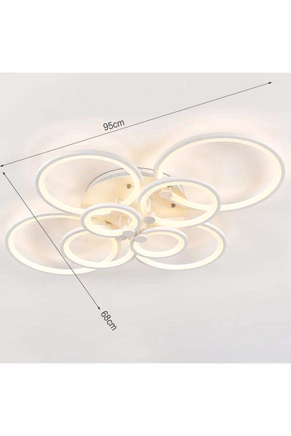 Living and Home Modern LED Semi Flush Ceiling Light in White – 3