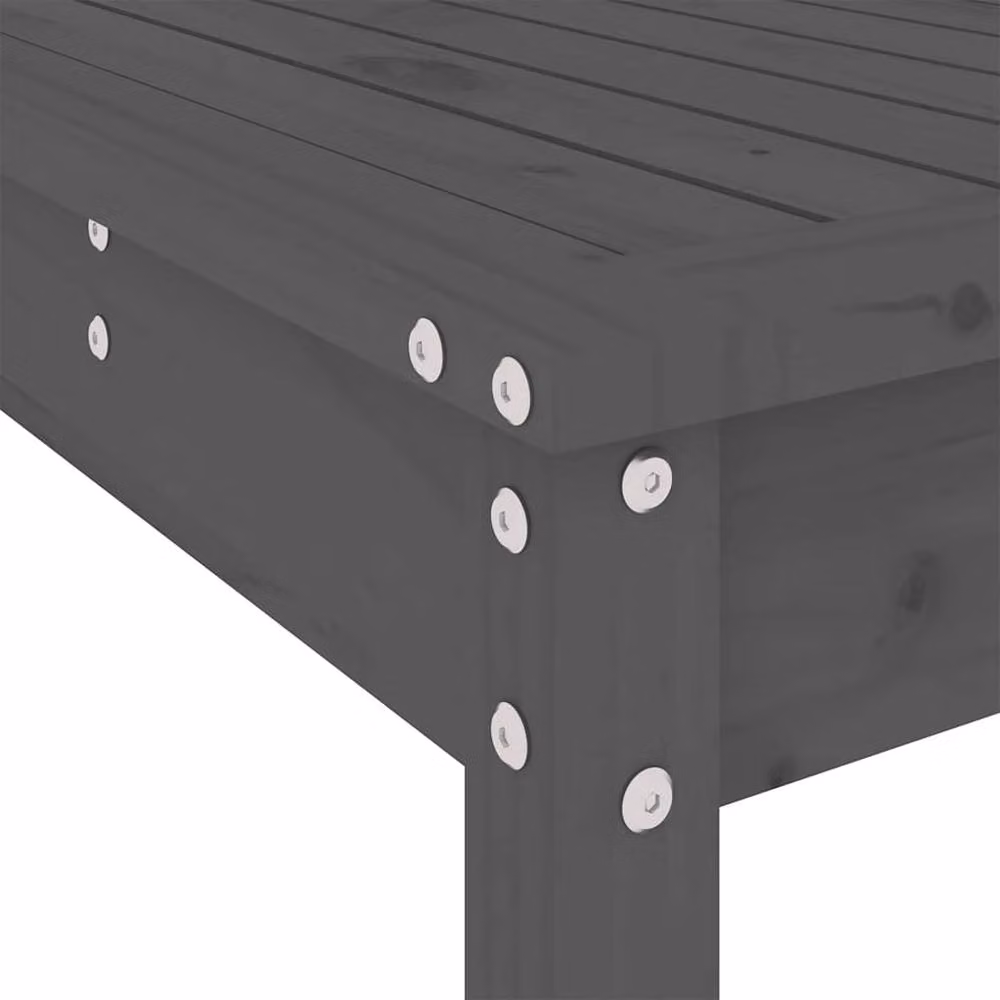 Berkfield Home Beautiful 3 Piece Grey Solid Wood Pine Garden Bar Set – 3