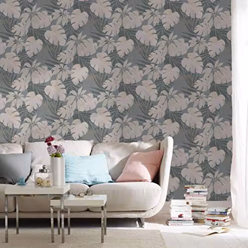 Marburg Avalon 31601 Floral Nature Wallpaper in Grey and Beige, W: 0.53 m, L: 10.05 m – 3