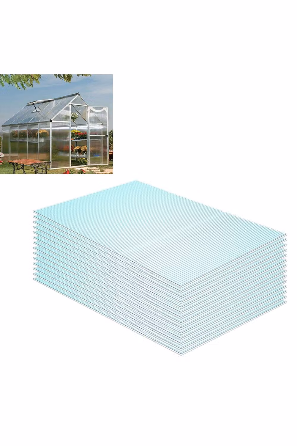 Garden Sanctuary 14-Piece Transparent Polycarbonate Greenhouse Covering Sheets – 2