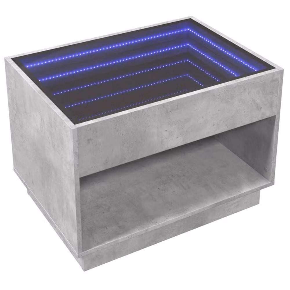 Berkfield Home Infinity LED Decorative Coffee Table in Concrete Grey, W: 70 cm, D: 50 cm, H: 50 cm – 4