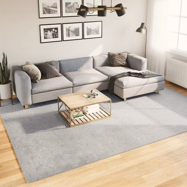 Berkfield Home HUARTE Grey Short Pile Washable Modern Rectangular Rug W: 240 cm, D: 340 cm