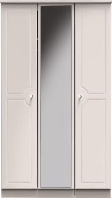 Ready Assembled 2 U Stratford Tall Triple Mirror Wardrobe in Taupe – 1