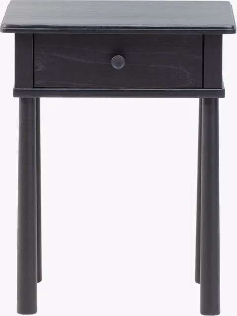 Perch & Parrow Rebecca Oak Bedside Table in Black