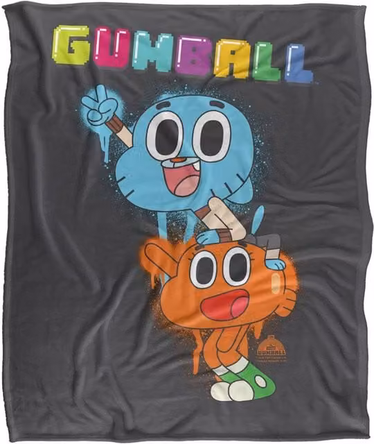 Cartoon Network Amazing World of Gumball Gumball Super Soft Silky Touch Throw Blanket, Extra Large, Multicolour – 1