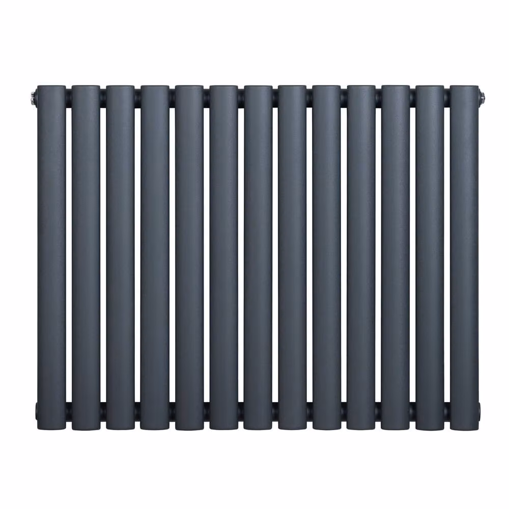 Monstershop Oval Single Column Steel Radiator in Anthracite Grey, W: 60.0 cm, H: 78.0 cm – 2