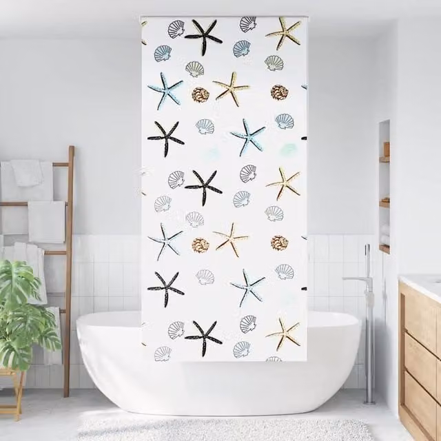 Berkfield Home White Opaque Shower Roller Blind, W/H: 90 x 240 cm