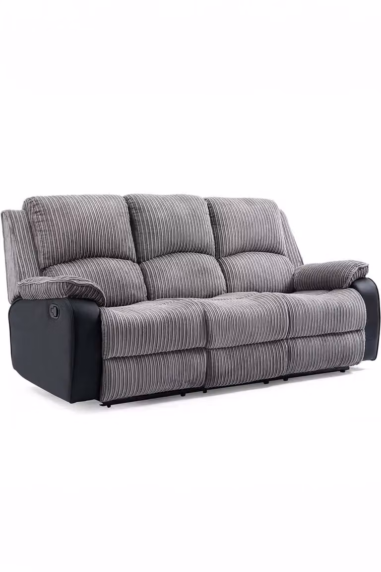 More4Homes Postana Grey Bonded Leather 2+3 Seater Manual Recliner Sofa Set
