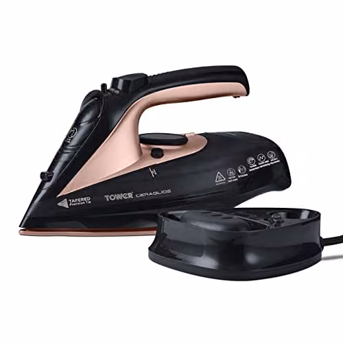 Tower T22008 Cordless Steam Iron 2400W with Ceramic Non-Stick Soleplate and 360ml Water Tank, Purple and Gold – 1
