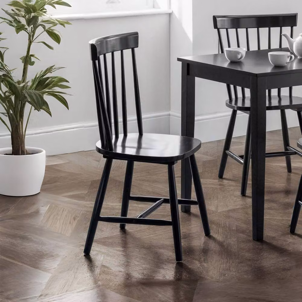 Cheshire Torvale Black Scandinavian Wood Dining Chairs - Set of 4 – 2