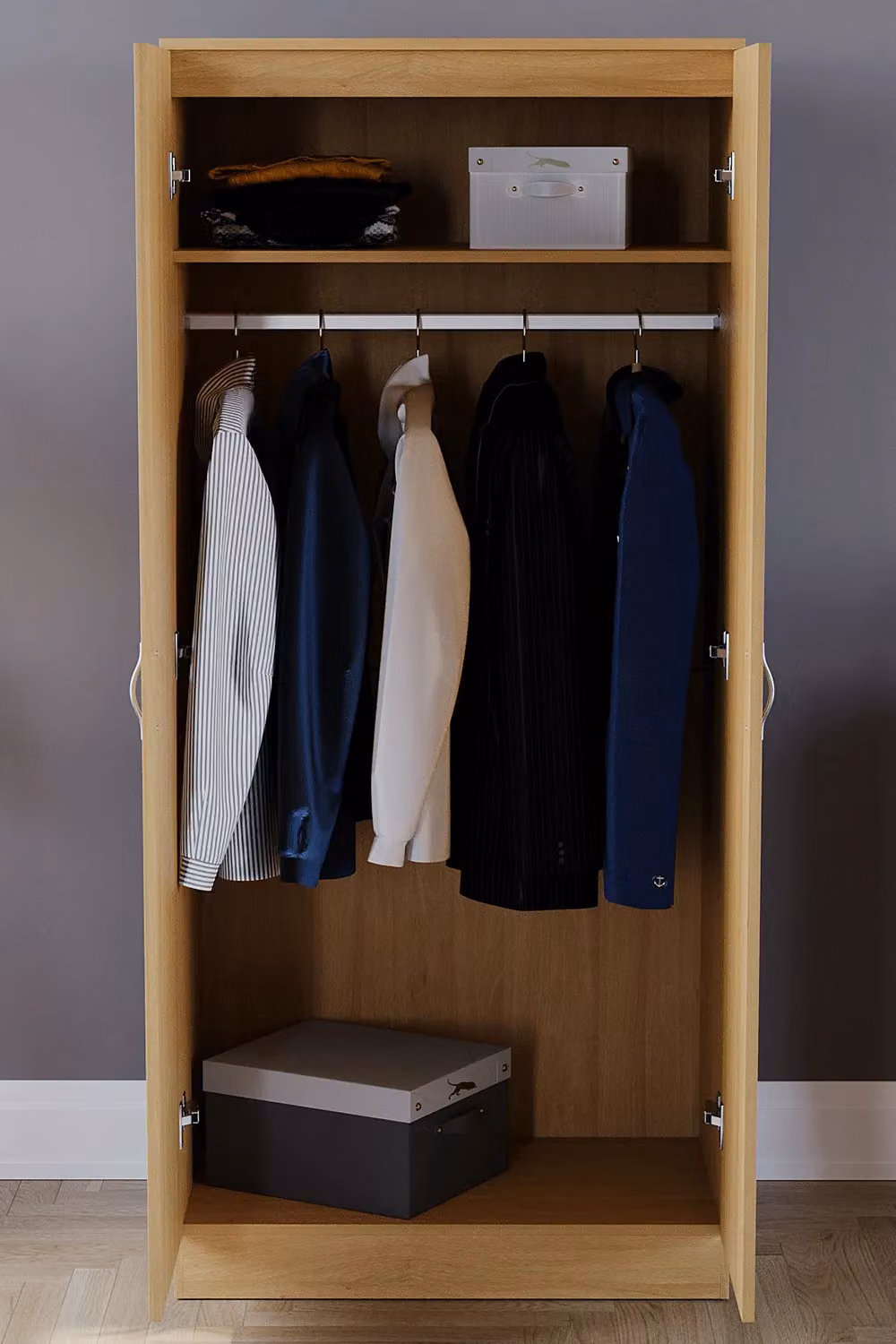 Vida Designs Riano 2 Door Wardrobe in Brown MDF – 3