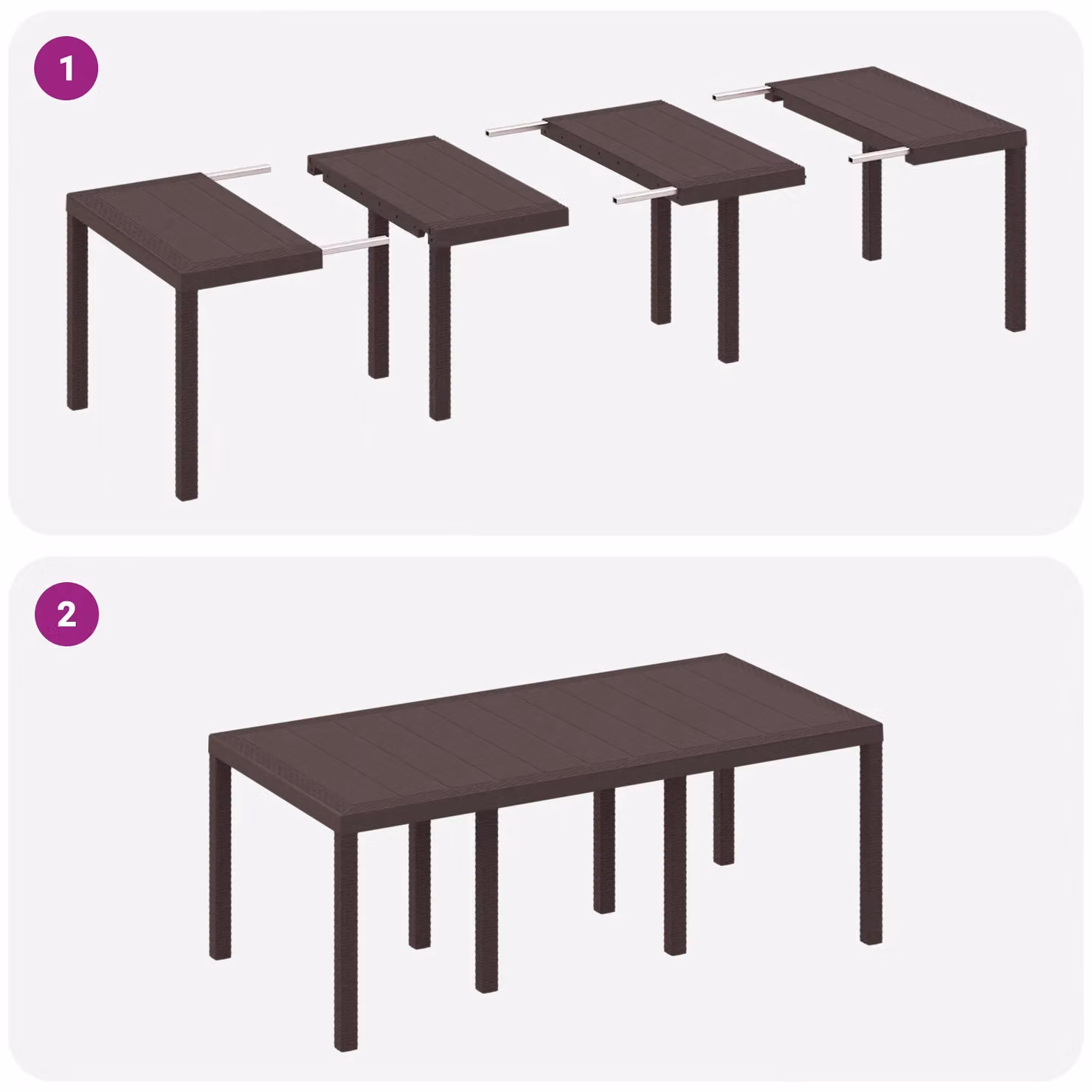 Berkfield Home Brown Poly Rattan Garden Table W/D/H: 200 x 100 x 73 cm – 7