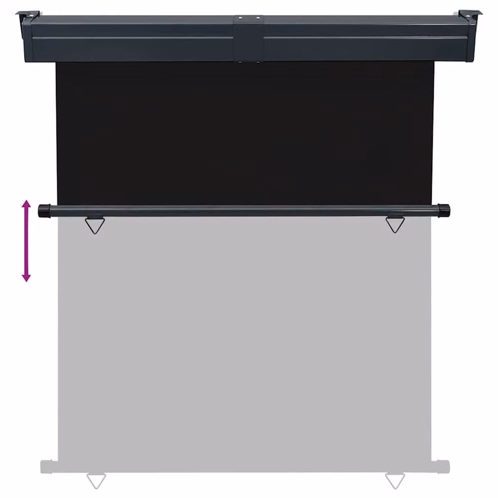 Berkfield Home Black Roller Balcony Side Awning, W: 170 cm, H: 250 cm – 3