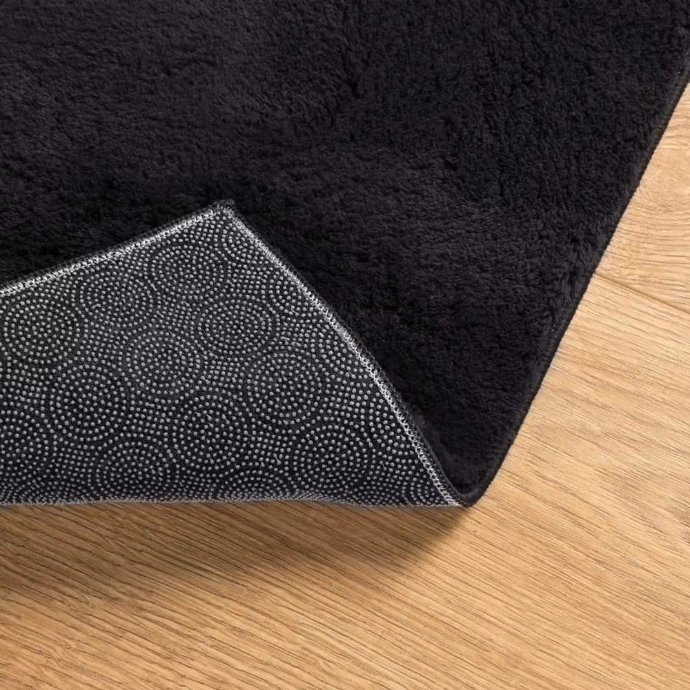 Berkfield Home HUARTE Black Short Pile Washable Rug, W: 100 cm, L: 200 cm – 3